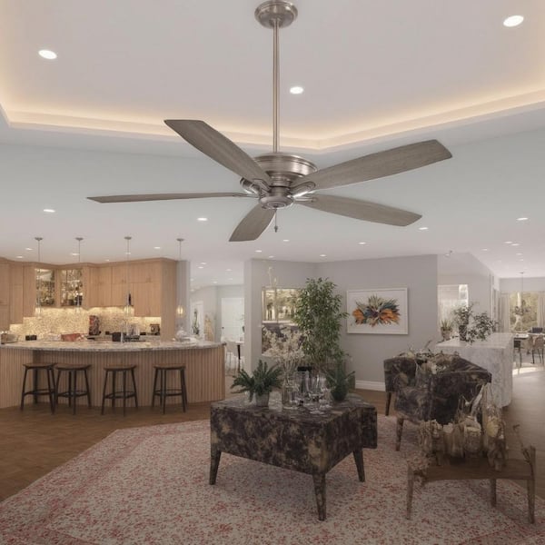 Kafe-XL 60 in. Indoor Burnished Nickel Ceiling Fan with Remote Control