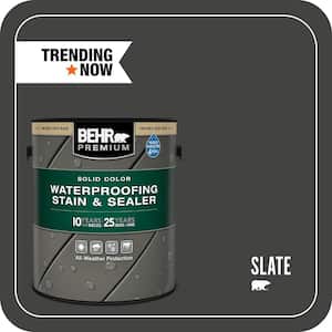 1 gal. #SC-102 Slate Solid Color Waterproofing Exterior Wood Stain and Sealer