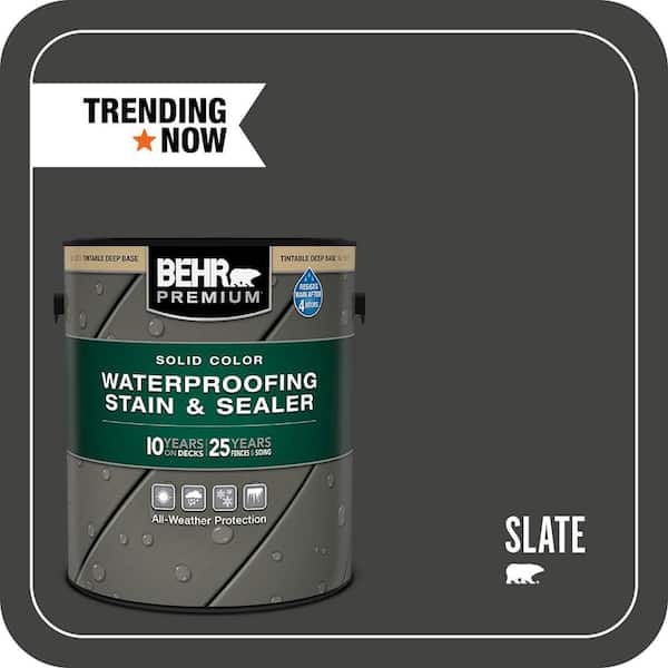1 gal. #SC-102 Slate Solid Color Waterproofing Exterior Wood Stain and Sealer