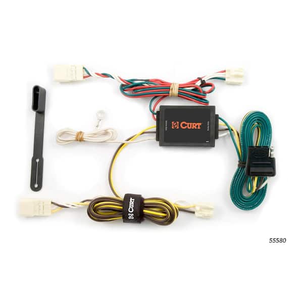 CURT Custom Vehicle-Trailer Wiring Harness, 4-Way Flat Output, Select Toyota Sienna, Quick Electrical Wire T-Connector