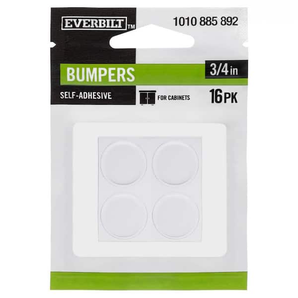 3/4 in. Clear Self-Adhesive Round Vinyl Bumper (16-Pack)