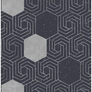 Momentum Navy Geometric Navy Wallpaper Sample