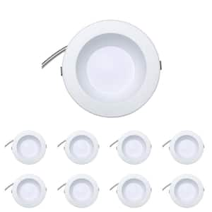 Downlight 9.5 in. Adjustable White Remodel 32-Watt Equivalent Housing Integrated LED Recessed Lighting Kit (8-Pack)