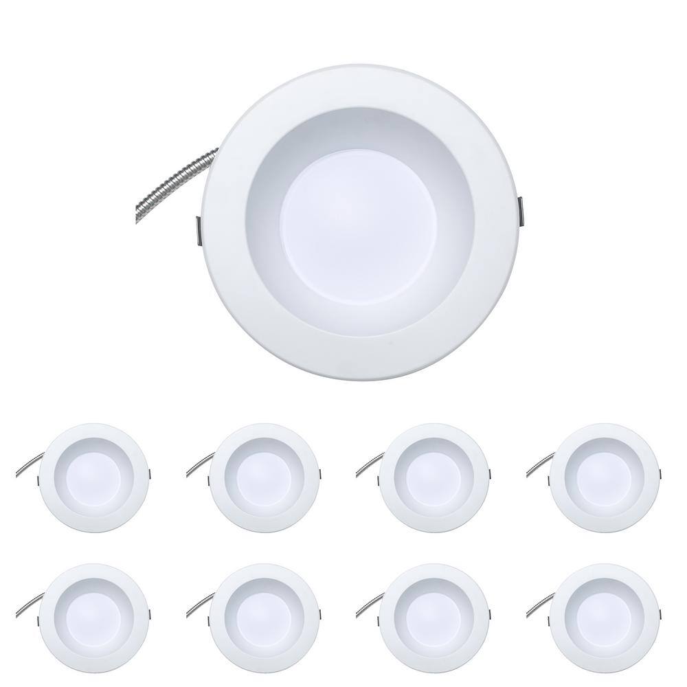Downlight 9.5 in. Adjustable White Remodel 32-Watt Equivalent Housing Integrated LED Recessed Lighting Kit (8-Pack) price history on PriceWatchPro