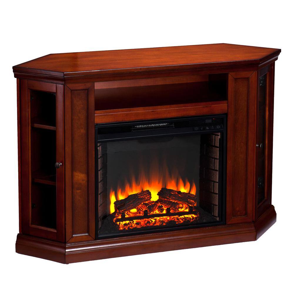 Hudson 48 in. W Convertible Media Electric Fireplace in Brown Mahogany  HD90503 - The Home Depot