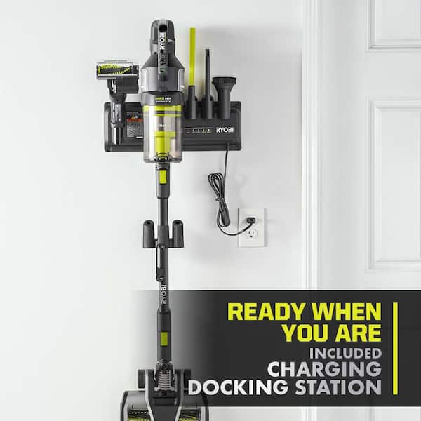 RYOBI - ONE+ HP 18V Cordless Advanced WHISPER Series Stick Vacuum Kit with 4.0 Ah Battery and Charger