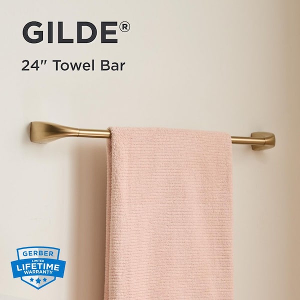 Gilde 24 in. Wall Mounted Towel Bar in Brushed Bronze