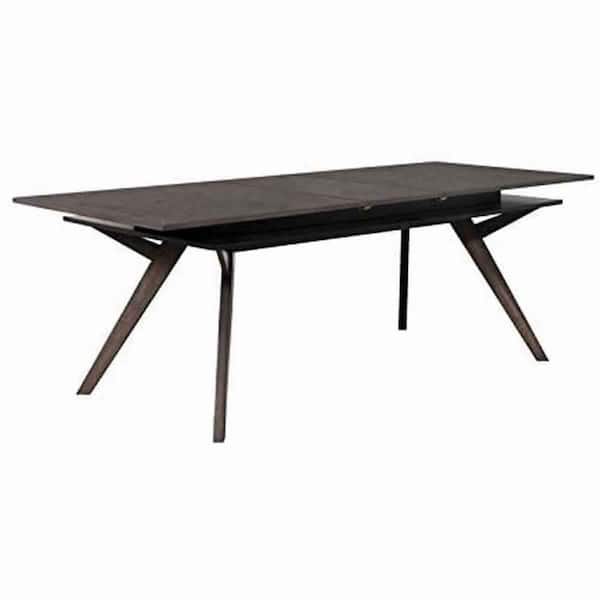 Benjara 35.5 in. Brown Wood 4-Legs Dining Table (Seat of 6)