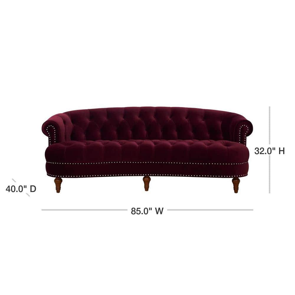 Olive Green Velvet Chesterfield Sofa with Nailhead Trim