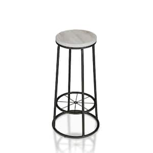 Cera 32 in. Coastal White Round Bar Height Stool (Set of 2)