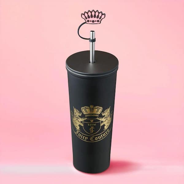 JUICY COUTURE Couture Cup Set 24 oz. Black Stainless Steel Tumbler