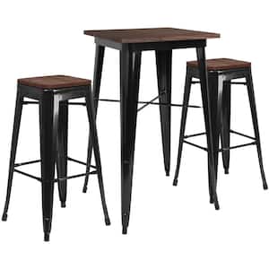 3-Piece Black Table and Chair Set