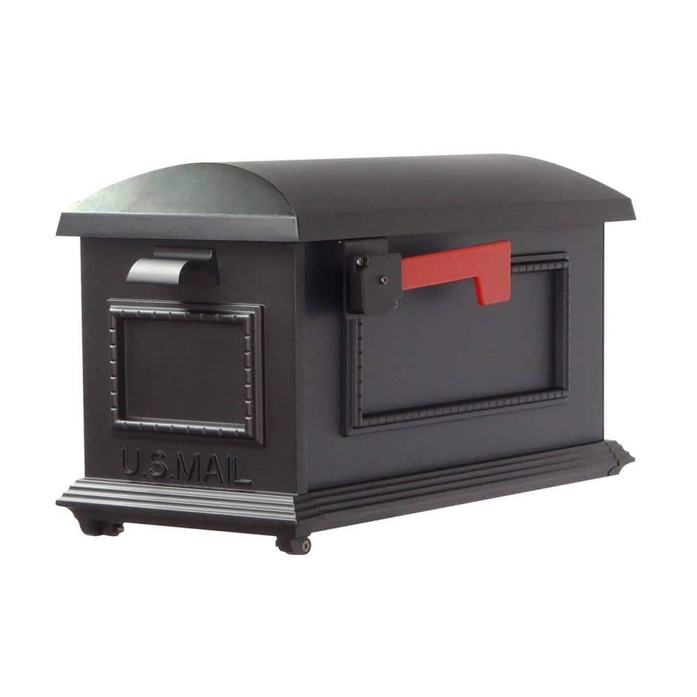 Traditional Black Post Mount Mailbox