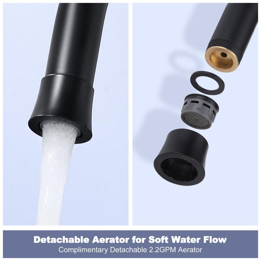 Matte Black Stainless Steel Double Handle Widespread Bathroom Faucet