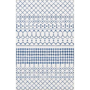 Moroccan Blythe Machine Washable Blue 5 ft. x 8 ft. Area Rug