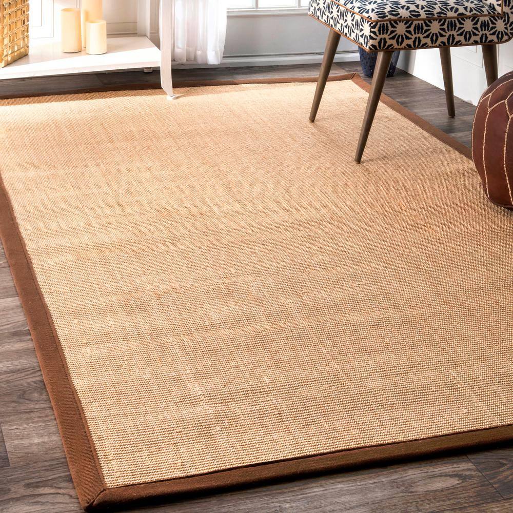 Eco-Friendly Handmade Sisal 4'x6' Rug with Non-Slip Latex Backing in Brown