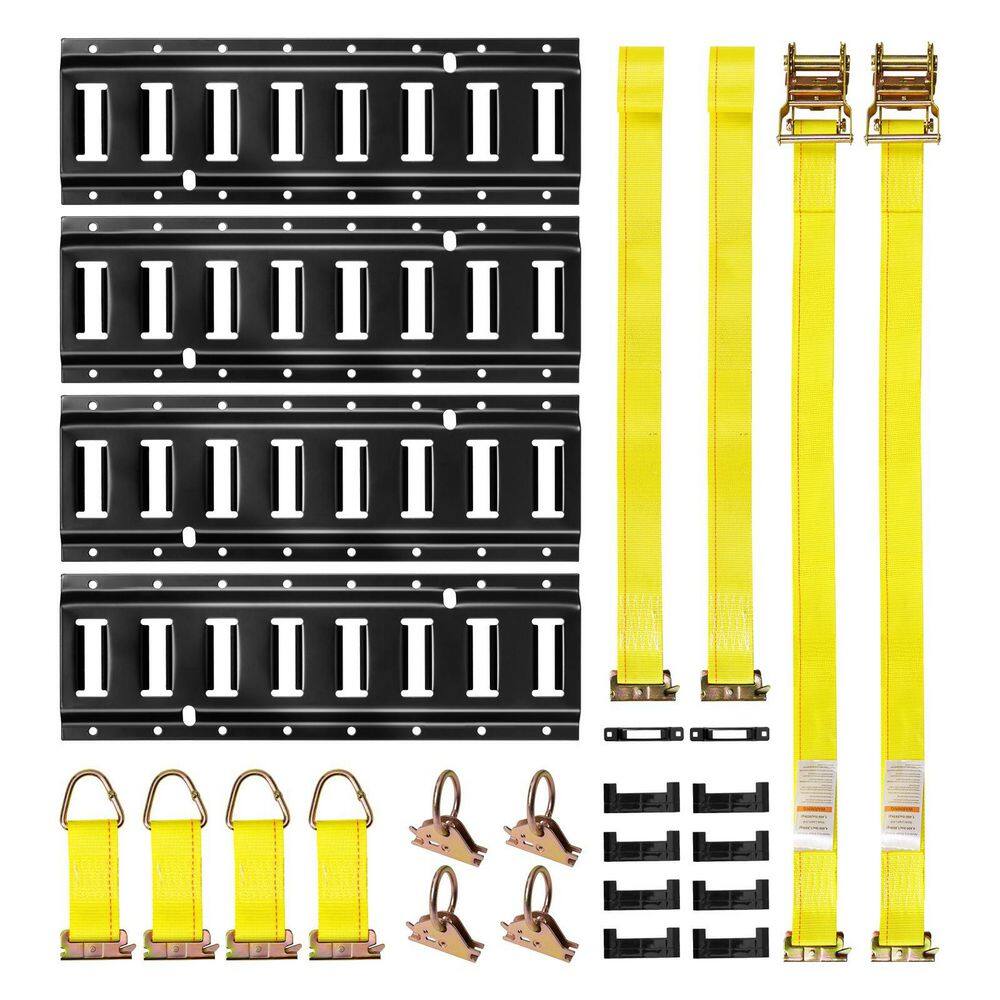 E-Track Tie-Down Rail Kit, 1.3 ft. E Tracks Set, 21-Piece Includes, Fit for Garages Vans Trailers, 4-Pack 2025 update price history on PriceWatchPro