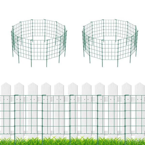 Oumilen 23.2 in. x 12.2 in. Rustproof Metal Mesh, Garden Fence, Animal Barrier, Green (20-Pieces)