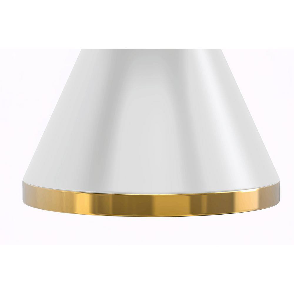 60'' White and Gold Round Glass Dining Table