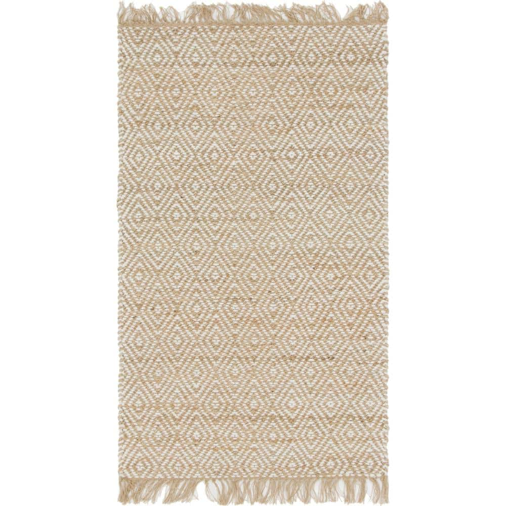 Braided Jute Assam Natural 3 ft. x 5 ft. Area Rug -  Unique Loom, 3142756