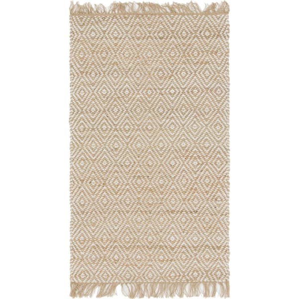 Unique Loom Braided Jute Assam Natural 3 ft. x 5 ft. Area Rug