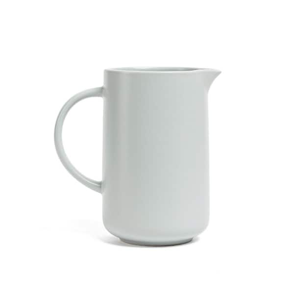 Coupe 42 fl. oz. Semi-Matte Fog Blue Hand-Finished Stoneware Pitcher