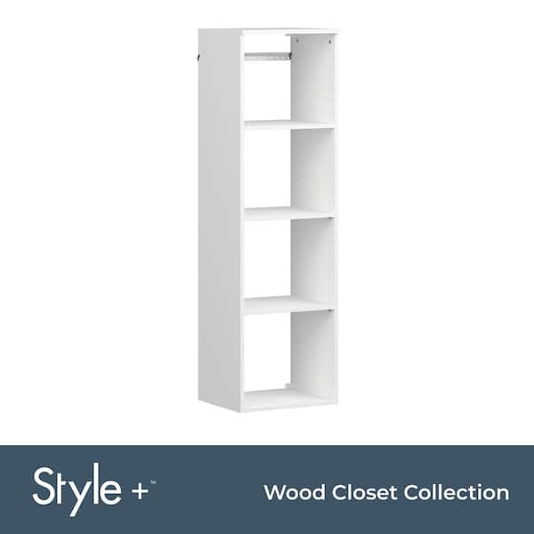 Style+ 17 in. W White Hanging Wood Closet Tower