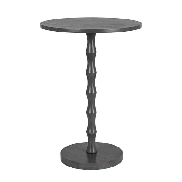 Spindle Base Table Storied Home Smith 16.9 in. Gray Round Wood Spindle End Table EC1942 ...