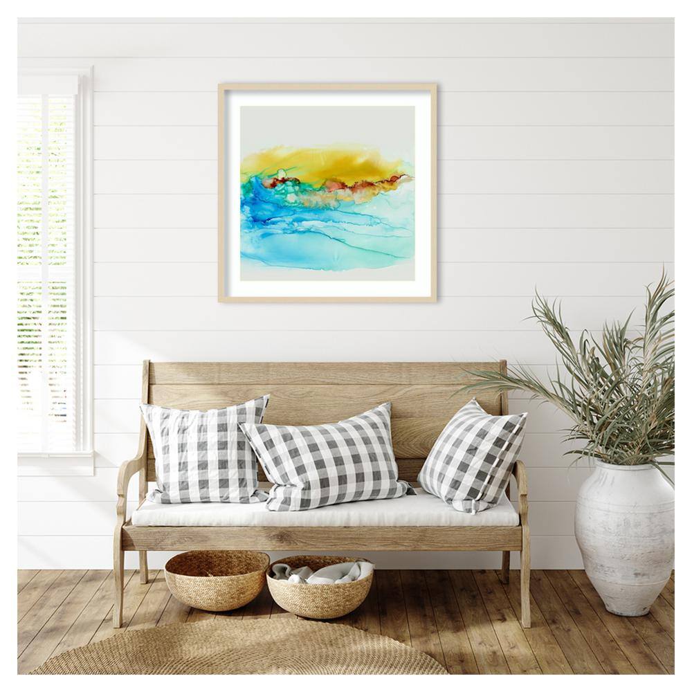 Sky Alive by Lera 33" Svelte Natural Wood Framed Abstract Wall Art