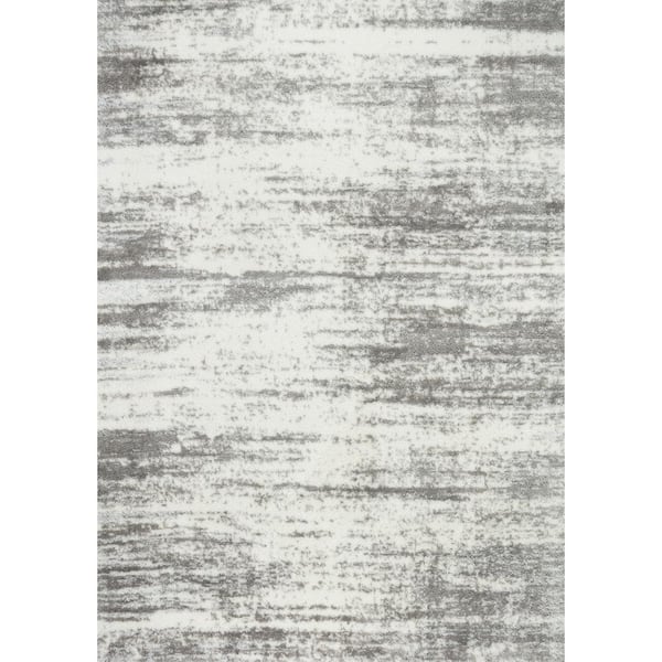 Pasargad Home Paris Shag Ivory/Grey 12 ft. x 15 ft. Abstract Area Rug