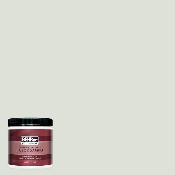 BEHR ULTRA 8 oz. #UL210-10 Whitened Sage Matte Interior/Exterior Paint and Primer in One Sample