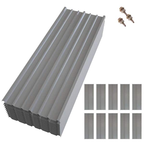 5.1 ft x 5.1 ft Corrugated 29-Gauge Galvanized Steel Roof Panel in Silver (10-Pack)