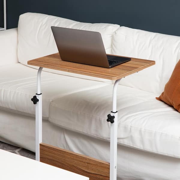 Mind Reader 15.75 in. Rectangular Brown Adjustable, Standing Desk Laptop Desk with Wheels