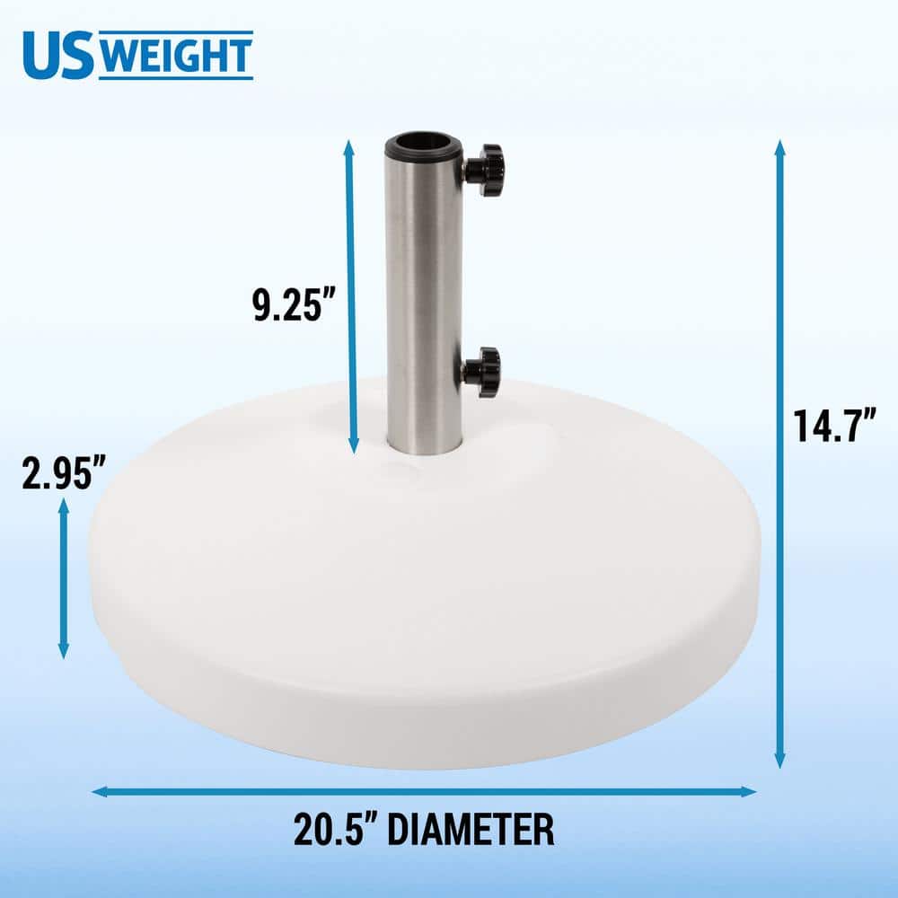 White Corrosion-Resistant Steel Wheeled Parasol Base