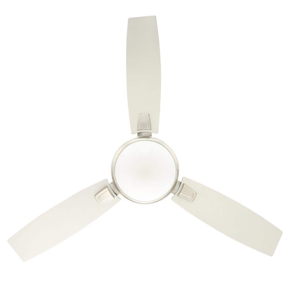 44" Satin Nickel Modern Ceiling Fan with LED Light and Remote