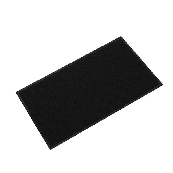 35 x 47 in. Front Door Mat Indoor Outdoor Entrance Waterproof Heavy Duty Doormat in Black