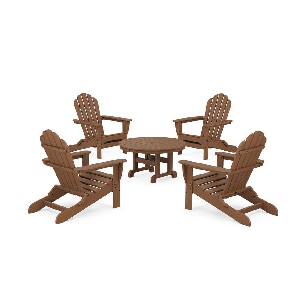 Monterey Bay 5-Piece Plastic Patio Conversation Set in Tree House Folding Adirondack Chair price history on PriceWatchPro
