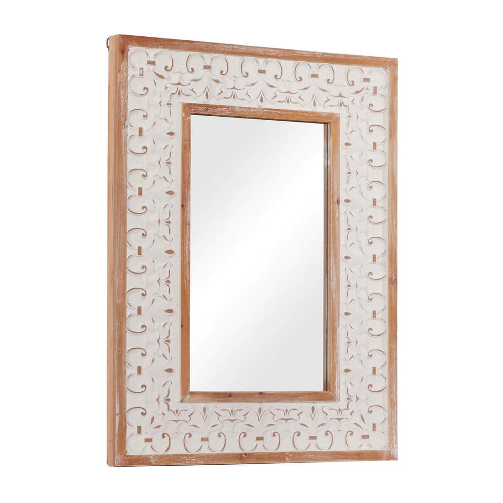 French Provincial Gold Carved Wood Rectangular Mirror
