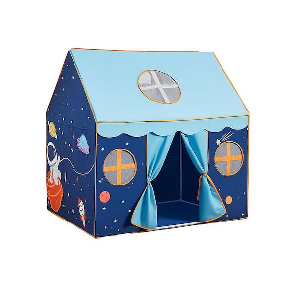 Outer Space Style Play Tent with String Lights for Kids, Large Playhouse Castle Toy for Indoor Outdoor Swing Set