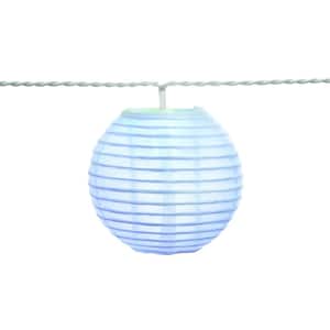 Outdoor/Indoor 7 ft. 10-Light Battery Powered Paper Lantern Mini Multi-Color Bulb LED String Light (2-Pack)