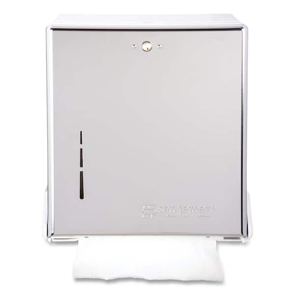 Chrome Industrial Single Folded Bathroom Paper Towel Dispensers With Key Lock 