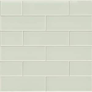 Arctic Ice 4 in. x 12 in. Glossy Glass Subway Wall Tile (5 sq. ft./Case)