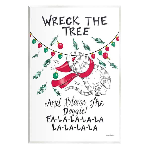 Stupell Industries Funny Pet Christmas Song by Deb Strain 1 Piece Unframed Graphic Print Animal Poster Art Print 19 in. x 13 in.