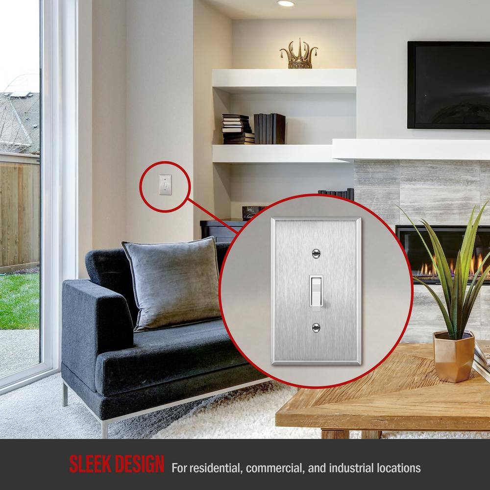 Stainless Steel 1-Gang Toggle Light Switch Wall Plate