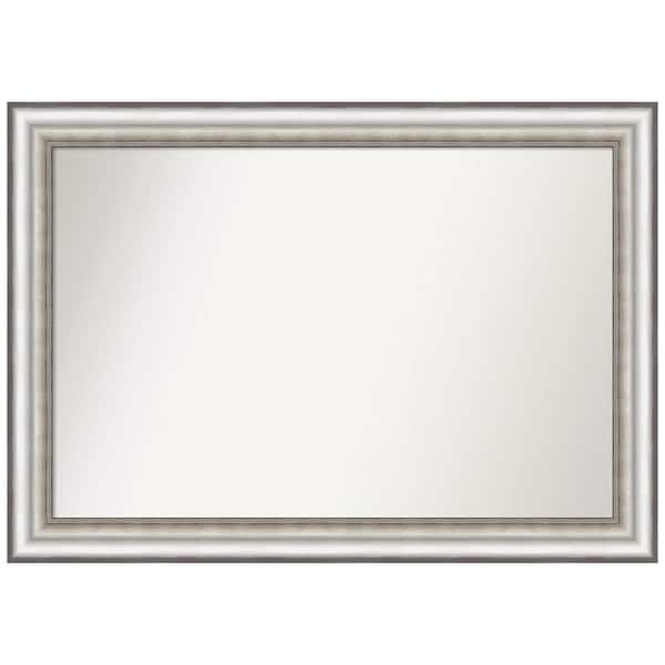 Amanti Art Salon Silver 41.25 in. x 29.25 in. Non-Beveled Modern Rectangle Framed Wall Mirror in Silver