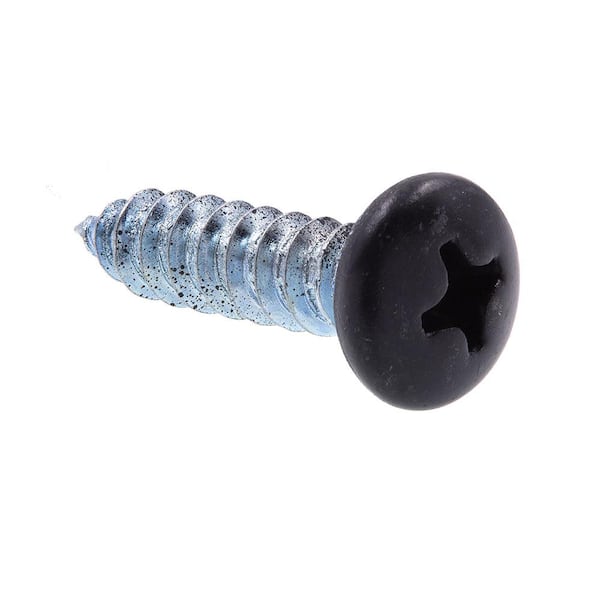 Prime-Line #10 x 3/4 in. Zinc Plated Steel with Black Head Phillips Drive Pan Head Self-Tapping Sheet Metal Screws (25-Pack)