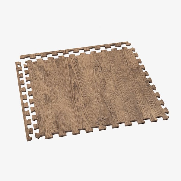 Norsk 24 Sq ft Interlocking Foam Floor Mat 6-Pack Brown
