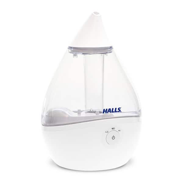 Crane 0.5 Gal., Crane x Halls Droplet Cool Mist Humidifier, Clear/White