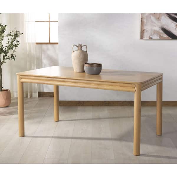 Harriette Natural Wood 4 Legs Base Dining Table Seats 4