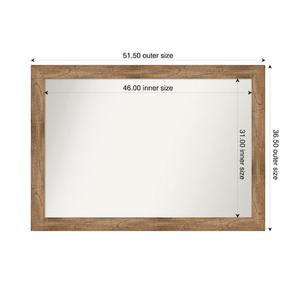 Amanti Art Owl Brown 51.5 in. W. x 36.5 in. Custom Non-Beveled Wood Framed Bathroom Vanity Wall Mirror